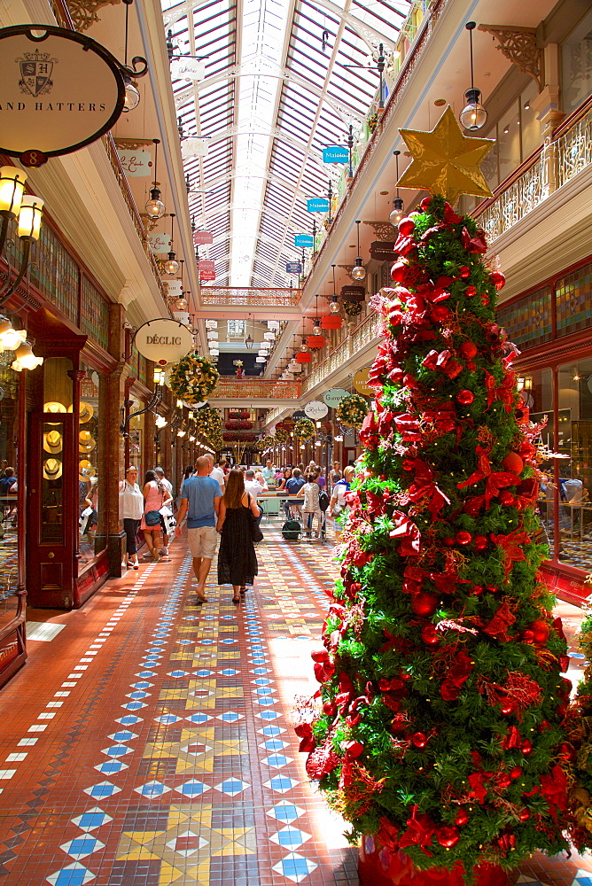 The Strand Arcade Interior at Christmas, Sydney, New South Wales, Australia, Oceania