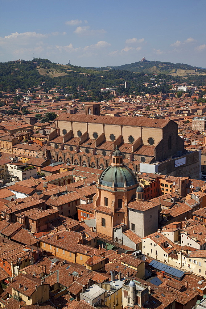 View from the Two Towers of Piazza di Porta Ravegnana, Bologna, Emilia Romagna, Italy, Europe