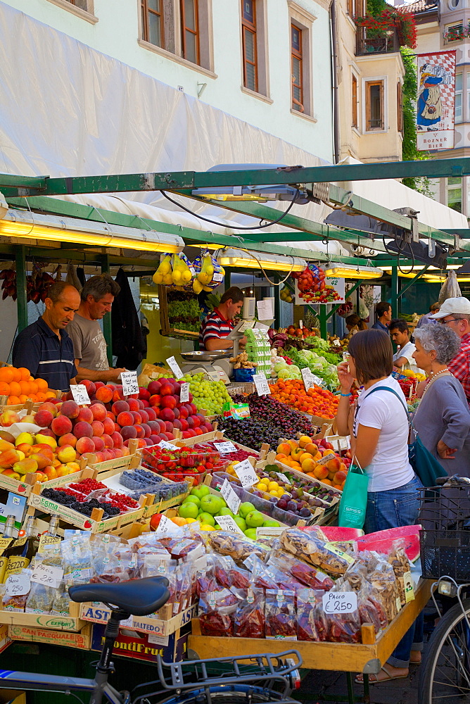 Market stall, Piazza Erbe Market, Bolzano, Bolzano Province, Trentino-Alto Adige, Italy, Europe