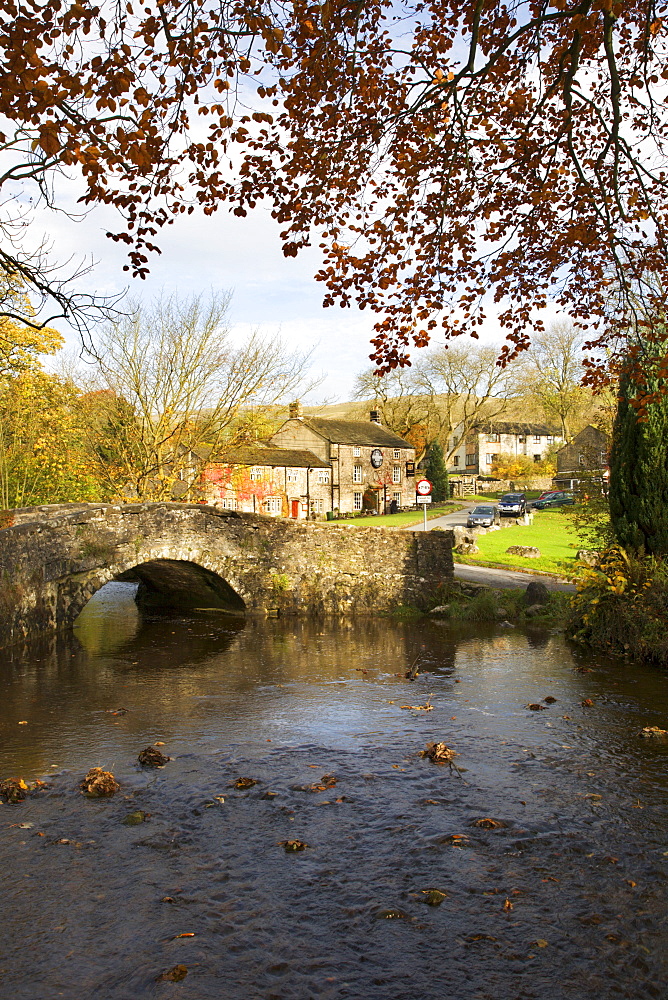 Malham Village in autumn, Yorkshire Dales, Yorkshire, England, United Kingdom, Europe