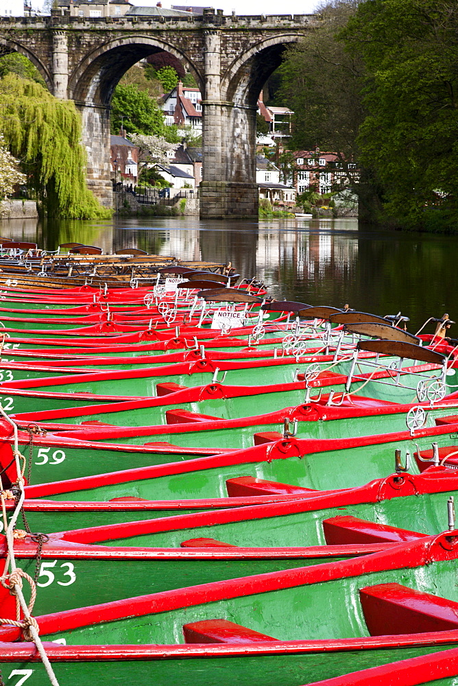 Rowing Boats on the River Nidd,  Knaresborough, North Yorkshire, England