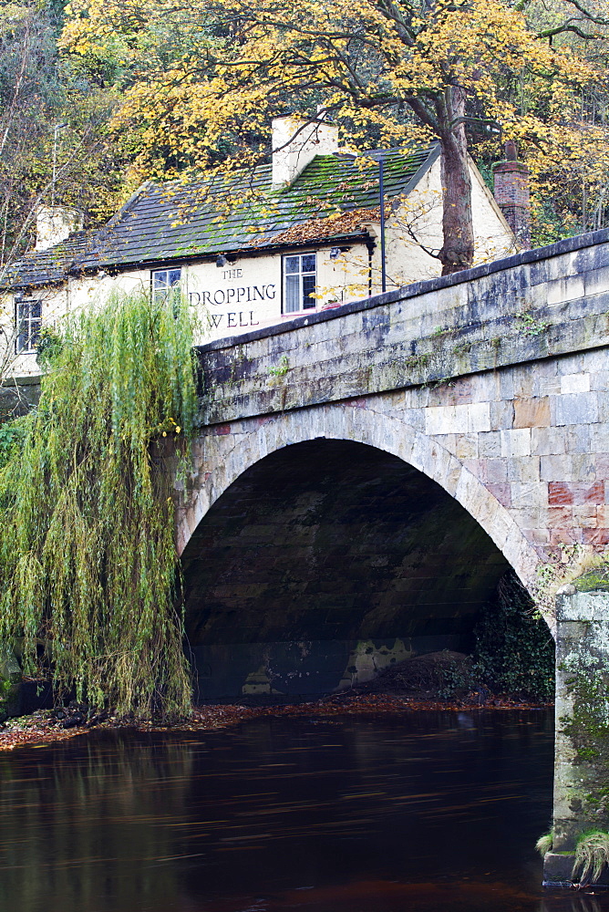 The Dropping Well Inn in autumn, Knaresborough, North Yorkshire, England, United Kingdom, Europe