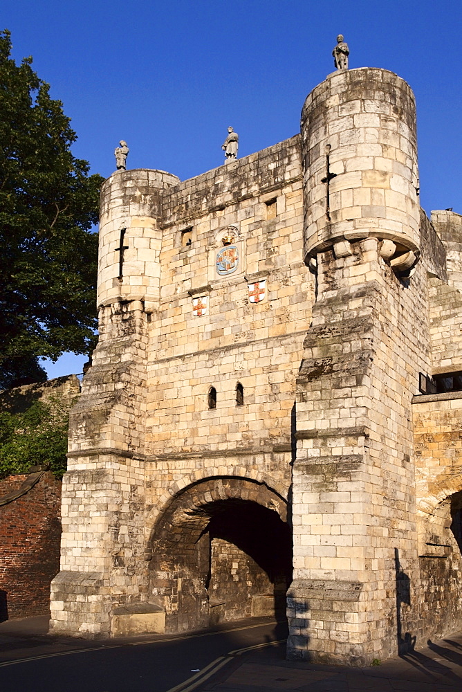 Bootham Bar in York City Wall, City of York, Yorkshire, England, United Kingdom, Europe 