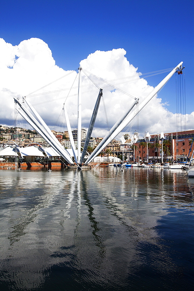 The Bigo panoramic Lift at the Old Port in Genoa, Liguria, Italy, Europe