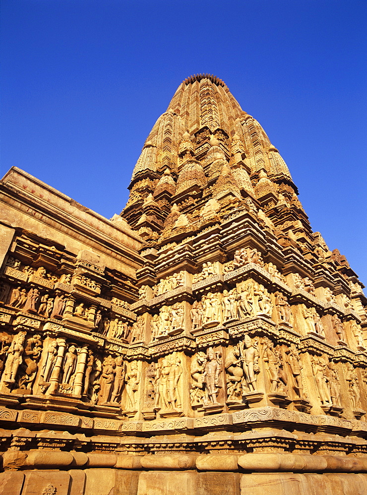 The 10th century Jain Parsvanatha temple at Khajuraho, UNESCO World Heritage Site, Madhya Pradesh, India, Asia