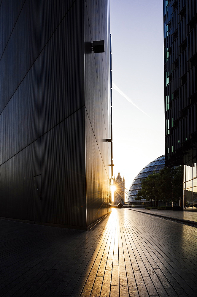 Sunrise from More London Place, London, England, United Kingdom, Europe