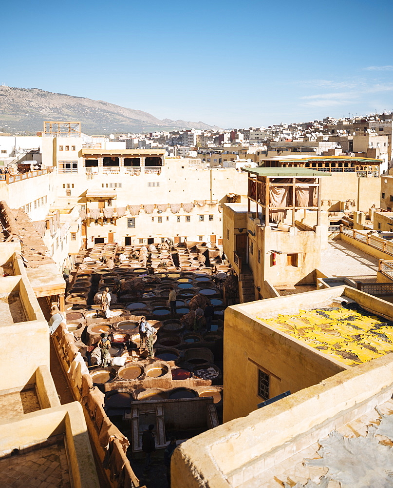 Chouara Tannery, Medina, Fes el Bali, Fes, Morocco, North Africa, Africa