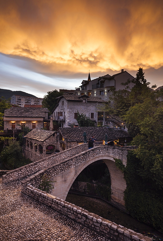 The Crooked Bridge, Mostar, Bosnia and Hercegovina, Europe