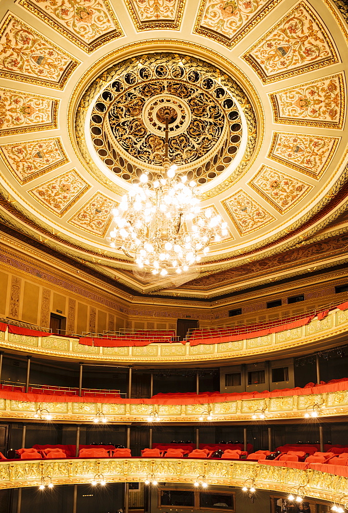 Interior of Latvian National Opera Building, Riga, Latvia, Baltic States, Europe