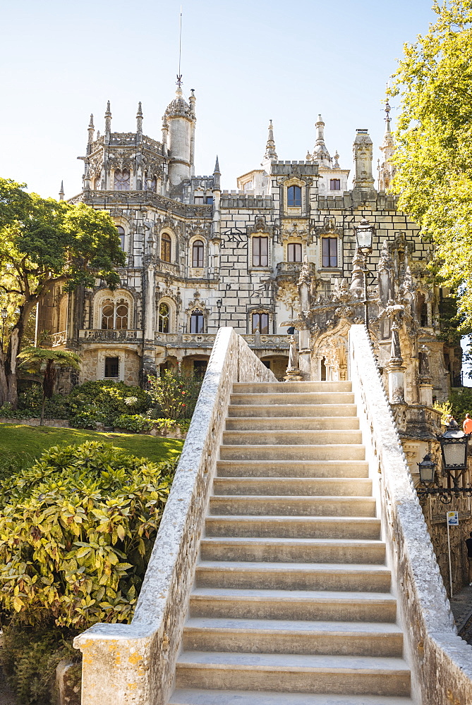 Exterior of Palacio da Regaleira, Quinta da Regaleira, UNESCO World Heritage Site, Sintra, Portugal, Europe