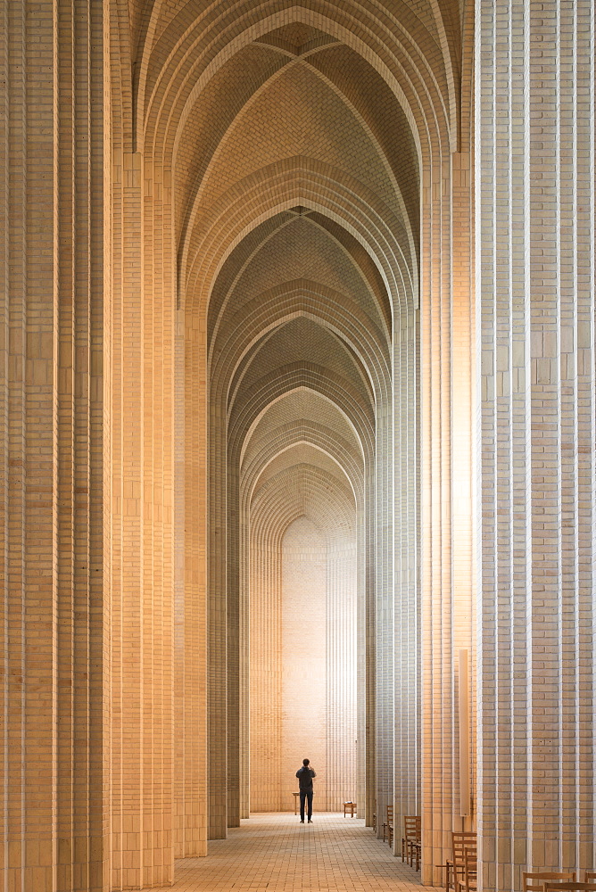 Interior of Grundvigs Church, Bispebjerg, Copenhagen, Denmark, Scandinavia, Europe