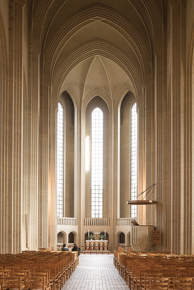 Interior of Grundvigs Church, Bispebjerg, Copenhagen, Denmark, Scandinavia, Europe