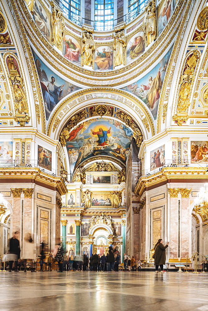 Interior of St. Isaac's Cathedral, UNESCO World Heritage Site, St. Petersburg, Leningrad Oblast, Russia, Europe