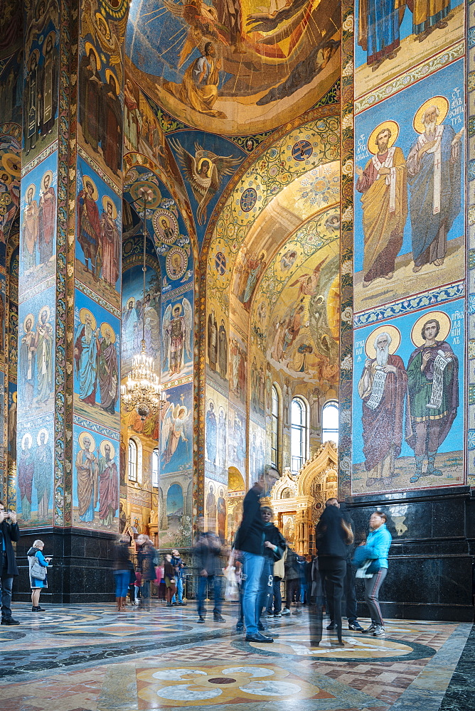 Interior of Church of the Savior on Spilled Blood (Church of the Resurrection), UNESCO World Heritage Site, St. Petersburg, Leningrad Oblast, Russia, Europe