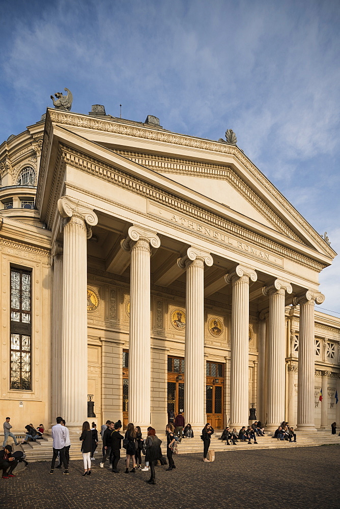 Exterior of Romanian Athenaeum Concert Hall, Bucharest, Romania, Europe