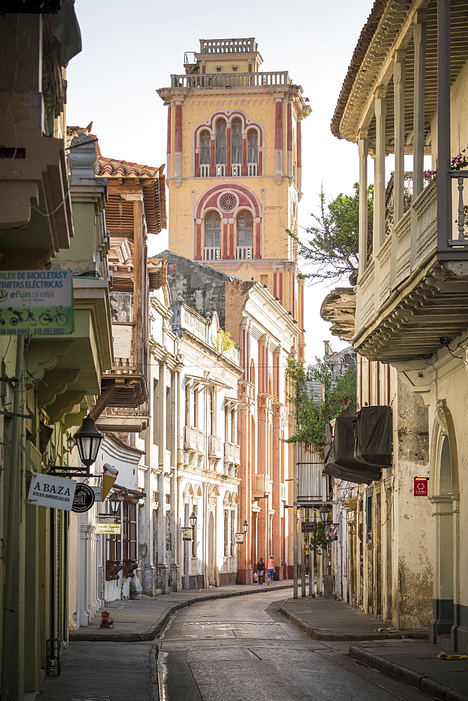 Colonial architecture in the Old City, UNESCO World Heritage Site, Cartagena, Bolivar Department, Colombia, South America