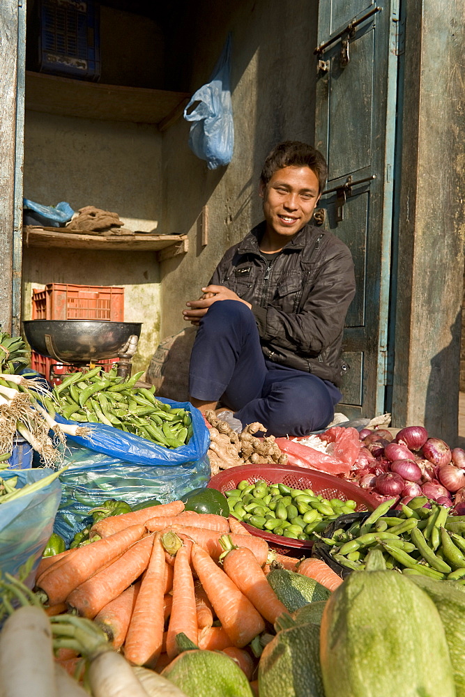 Market stall, Bhaktapur, Nepal, Asia