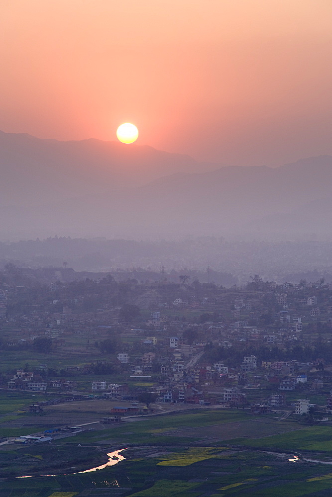 Sunset over Kathmandu, Nepal, Asia