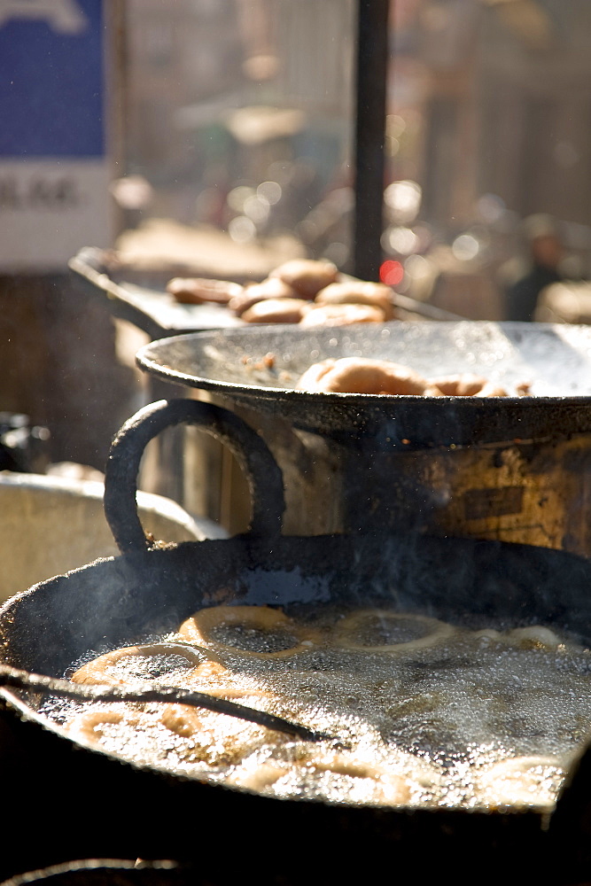 Fried food stall, Bhaktapur, Nepal, Asia