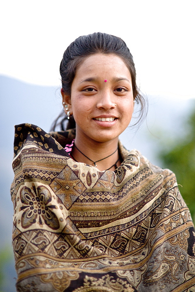 Portrait of Samdhana Gurung, Ghandruk, Annapurna Himal, Himalaya, Nepal, Asia