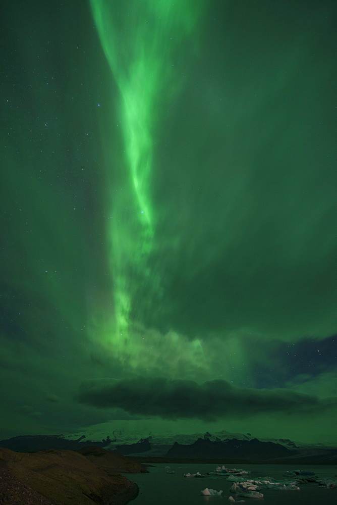 The Northern Lights, Jokulsarlon, South Iceland, Iceland, Polar Regions