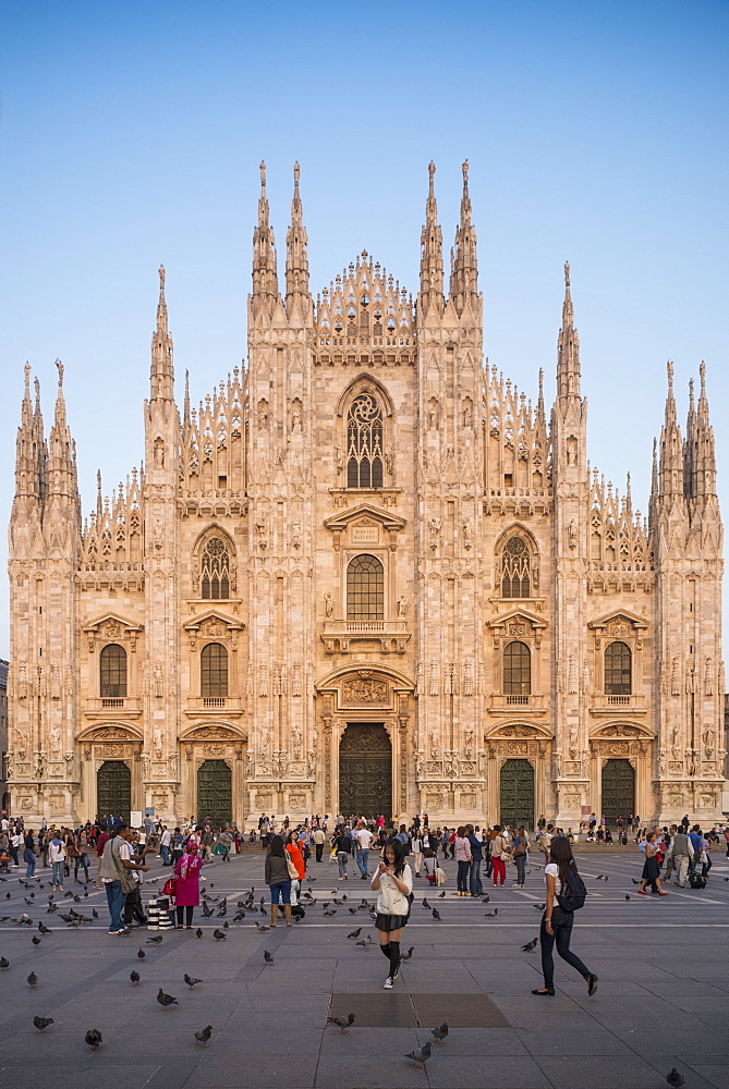 Exterior of Milan Cathedral, Piazza Duomo, Milan, Lombardy, Italy, Europe