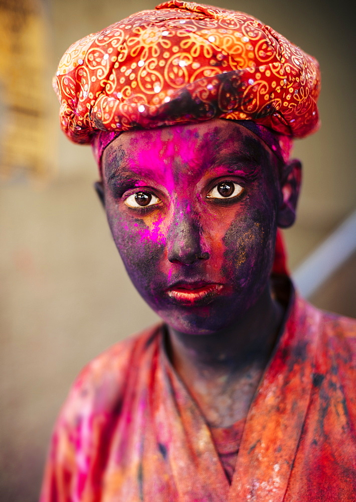 Holi Festival Celebrations in Mathura, Braj, Uttar Pradesh, India, Asia