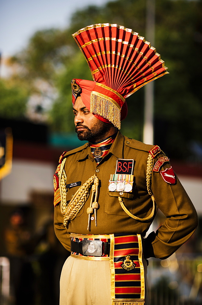 Wagha Border Ceremony, Attari, Punjab Province, India, Asia