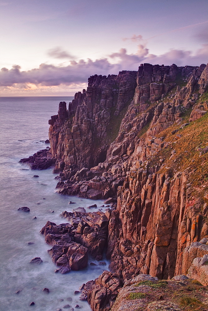 The rocky Cornish coastline near to Land's End, Cornwall, England, United Kingdom, Europe