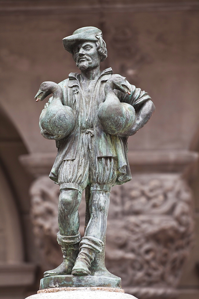 The Little Goose Man fountain in the city of Lucerne, Switzerland, Europe 