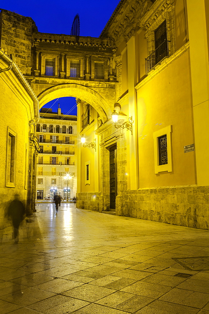 The streets of the historic centre of Valencia, Spain, Europe