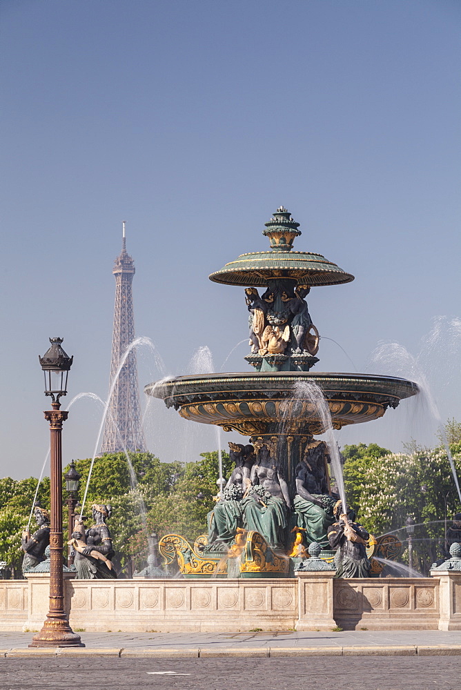 Place de la Concorde and The Eiffel Tower, Paris, France, Europe