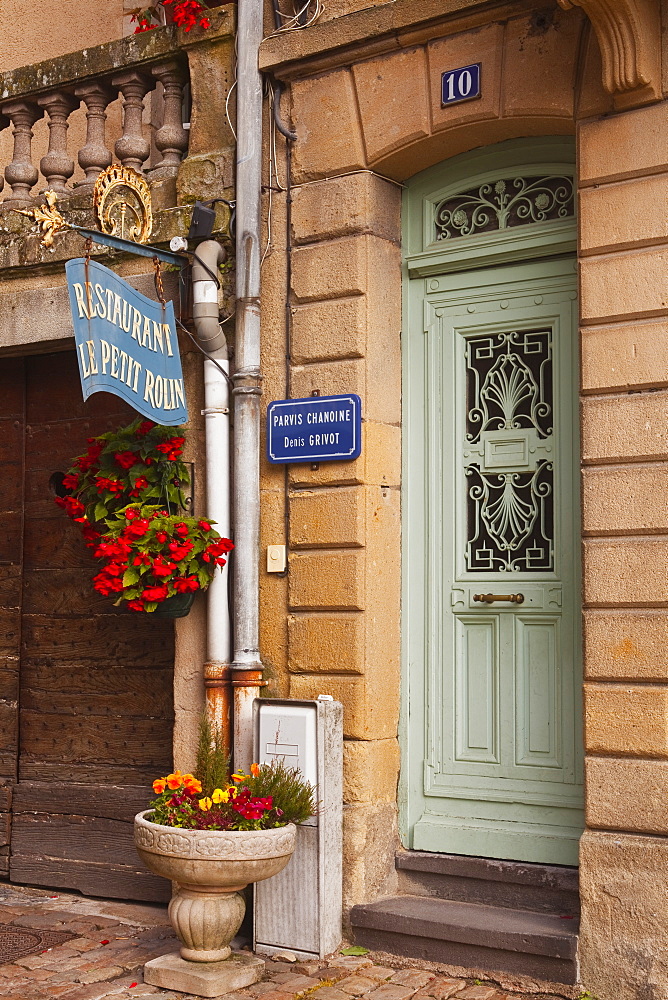 An old doorway in the town of Autun, Burgundy, France, Europe