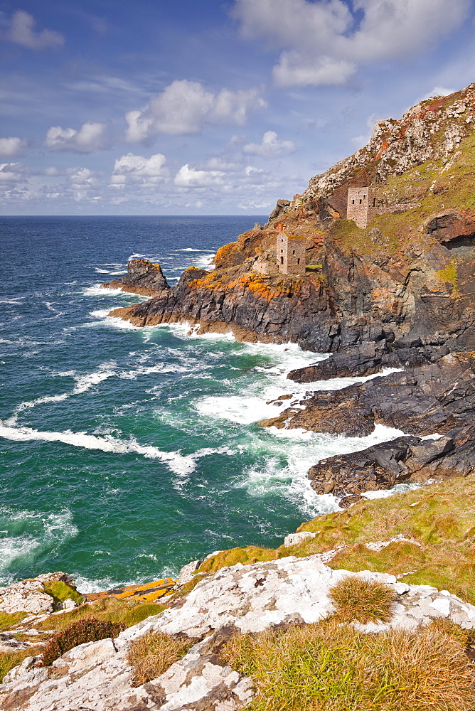 The Crown engine houses near to Botallack, UNESCO World Heritage Site, Cornwall, England, United Kingdom, Europe