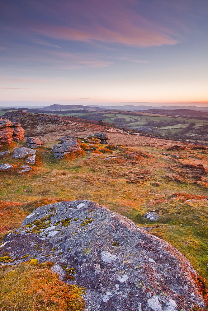 The view from Chinkwell Tor in Dartmoor National Park, Devon, England, United Kingdom, Europe