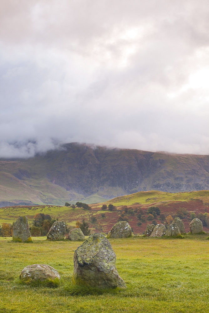 Castlerigg stone circle in the Lake District National Park, Cumbria, England, United Kingdom, Europe