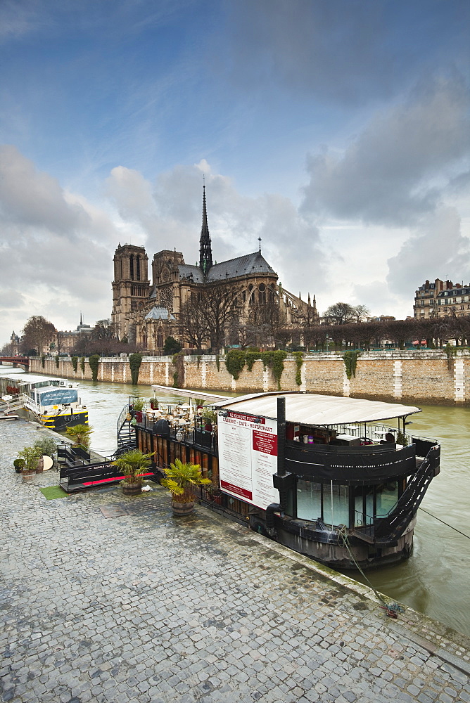 Notre Dame de Paris cathedral and the River Seine, Paris, France, Europe