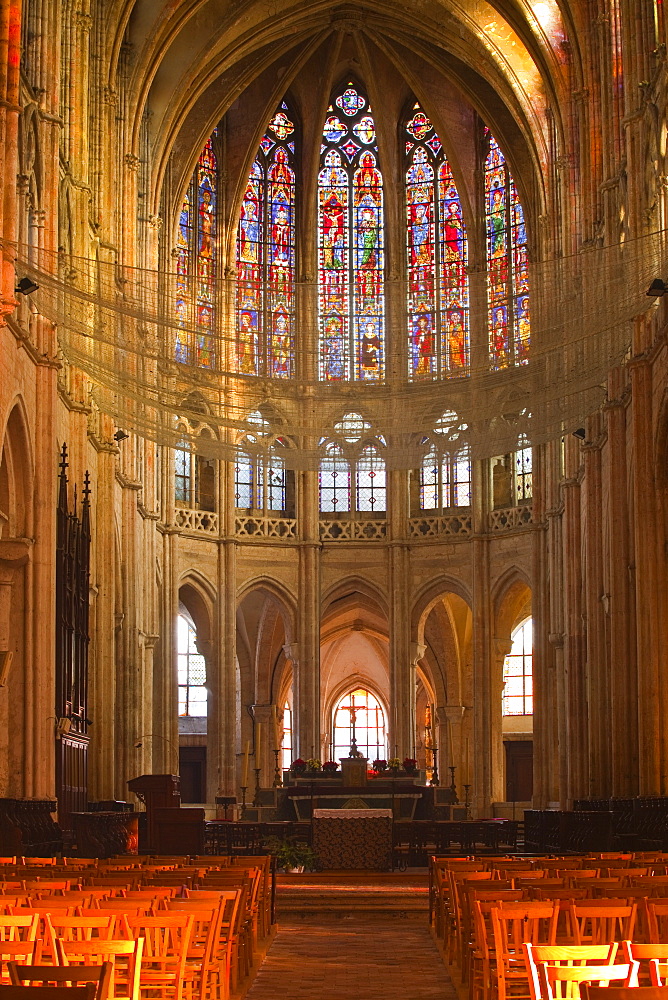 The interior of Saint Pierre church in Chartres, Eure-et-Loir, Centre, France, Europe