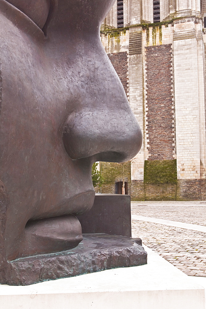 A sculpture entitled Per Adriano in Place Saint Eloi, Angers, Maine-et-Loire, France, Europe