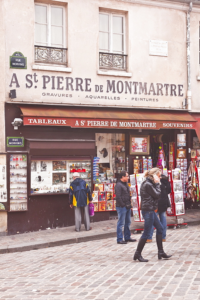 A street scene in the Montmartre area of Paris, France, Europe