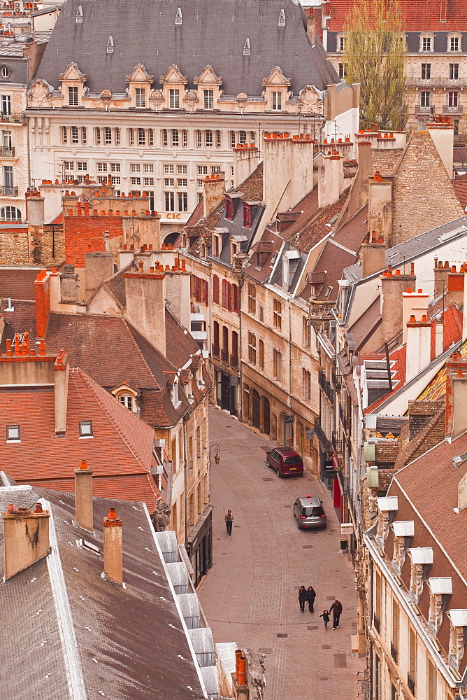 Looking out over the rooftops of Dijon, Burgundy, France, Europe