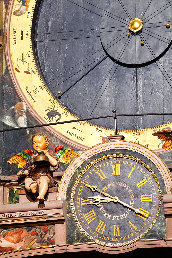 The astronomical clock inside Strasbourg cathedral, Strasbourg, Bas-Rhin, Alsace, France, Europe