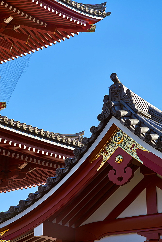 Sensoji Temple Pagoda (Asakusa Kannon Temple), the oldest temple in Tokyo, Japan, Asia