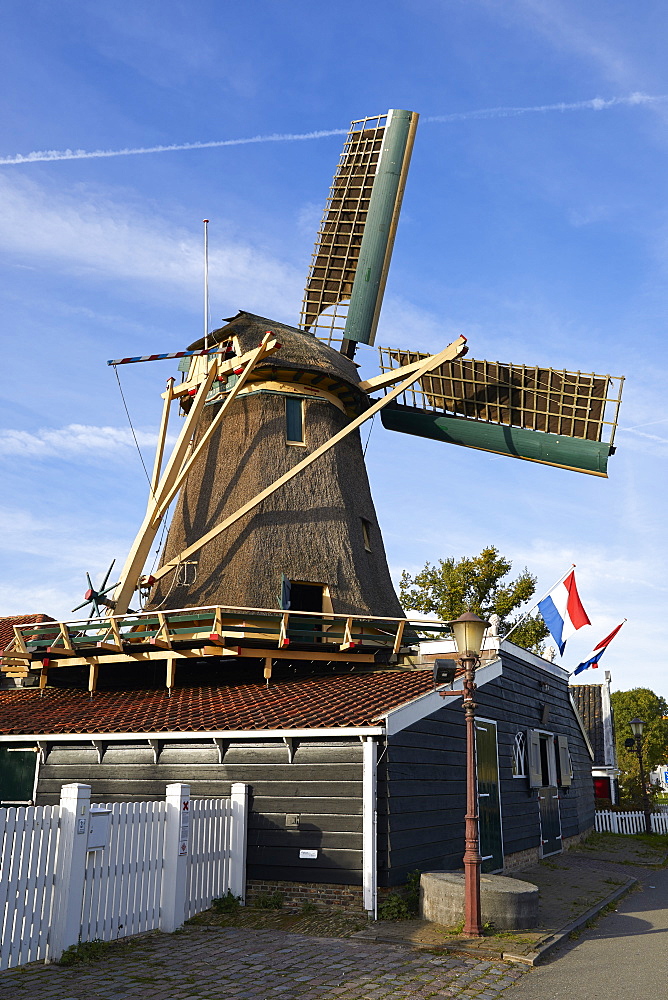 The old windmill Krijtmolen d'Admiraal dating from 1792 in Amsterdam Noord, Amsterdam, North Holland, The Netherlands, Europe