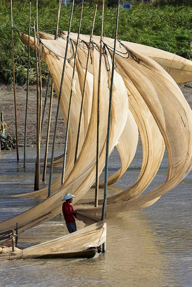 Drying of the sails of boats with the wind, Xiapu County, Fujiang Province, China