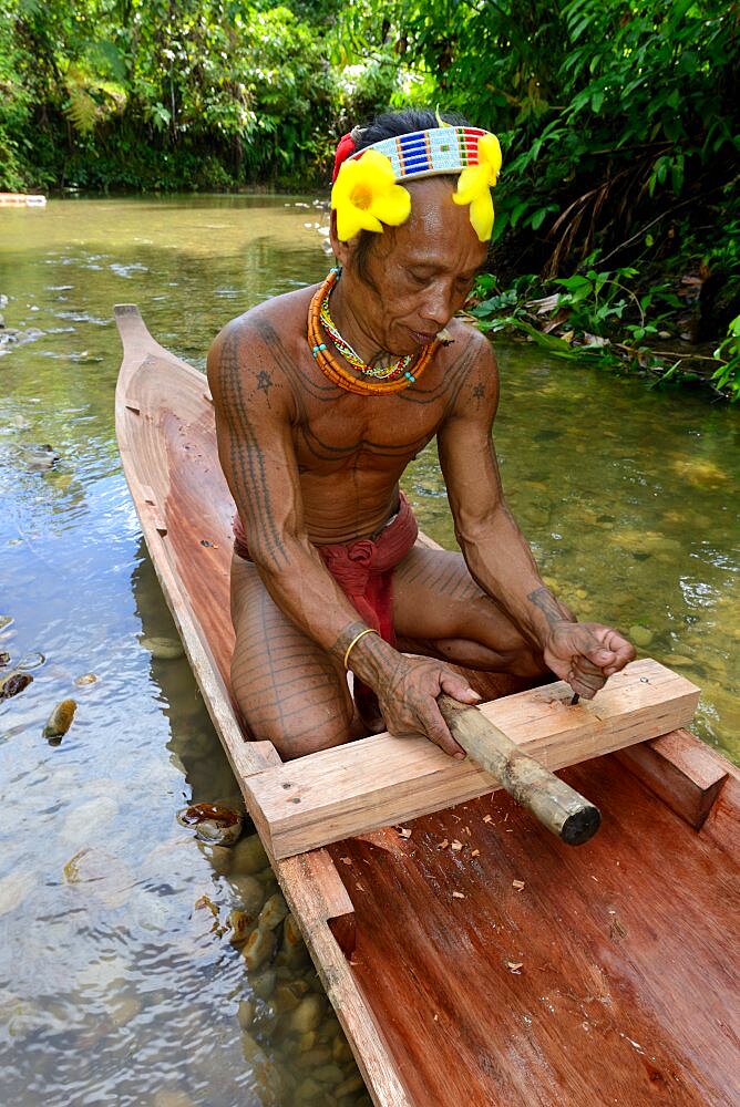 Hand-made monoxyle dugout Siberut island, Indonesia