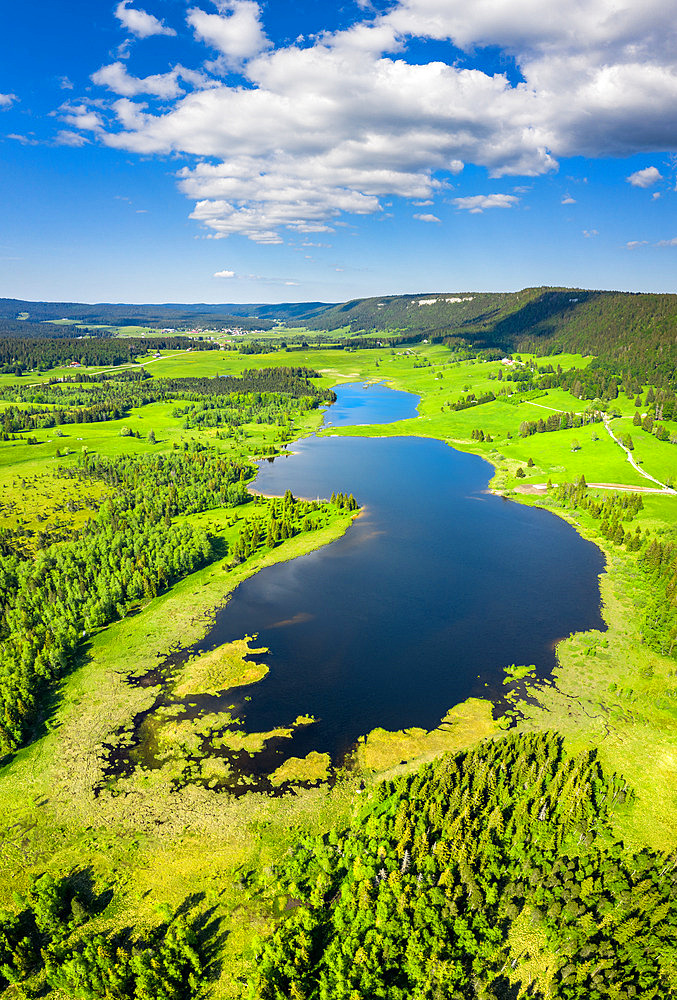 Lake Bellefontaine, front (Jura), Lake des Mortes, back (Doubs), France