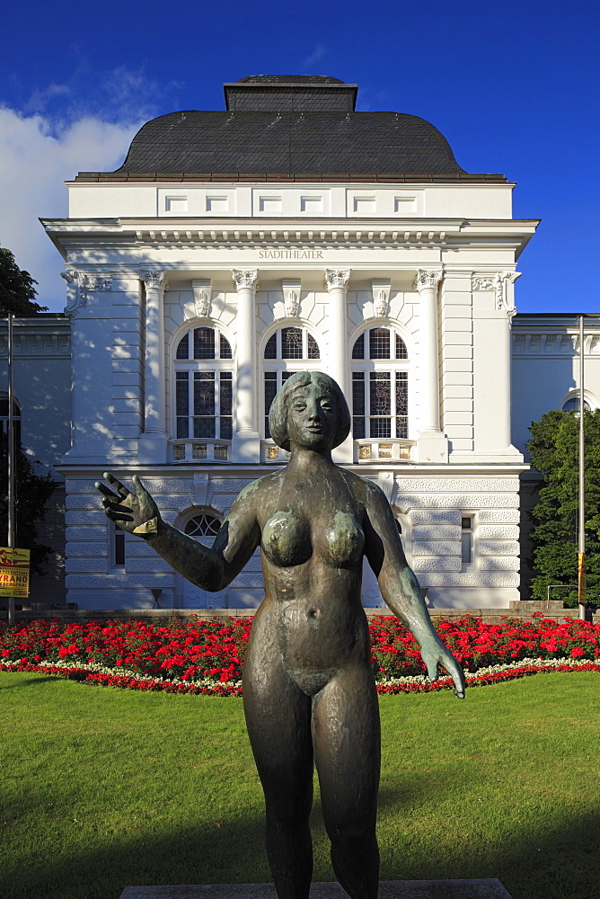 municipal theatre with bronze sculpture Eva by sculptor Adolf Brvºtt 1855-1939