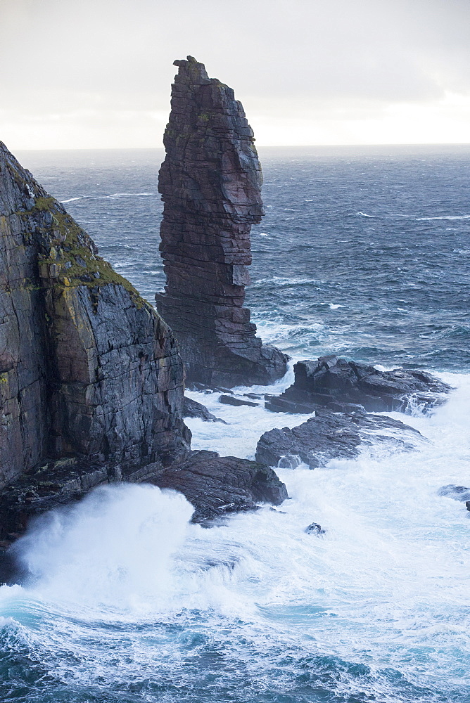 The Old Man of Stoer, a sea stack in Assynt, Scotland, UK.