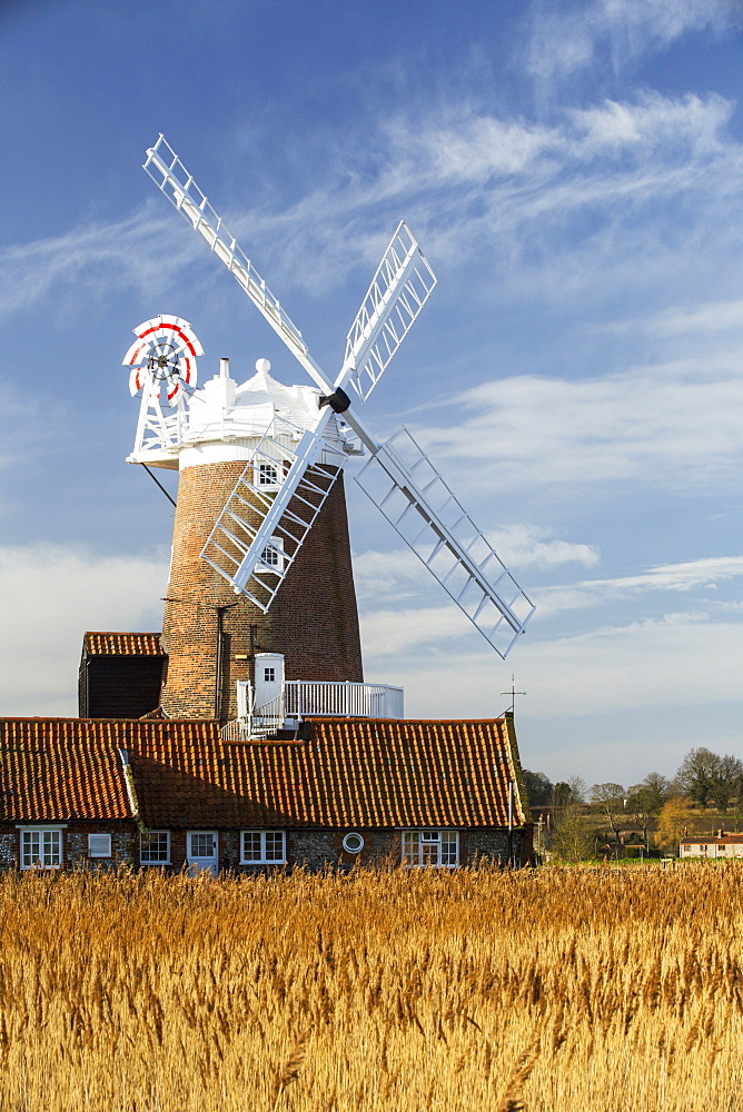 A windmill at Cley Next the Sea, North Norfolk, UK.